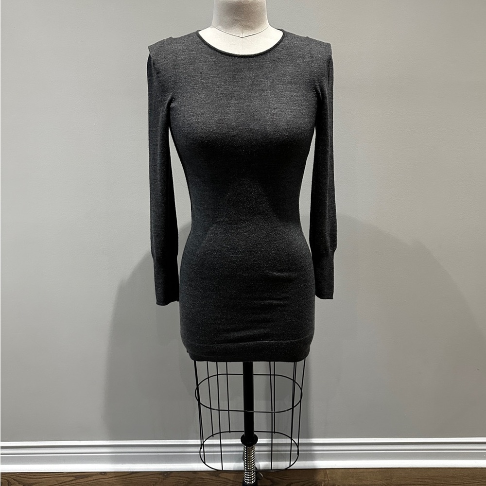 Club Monaco Charcoal Long Sleeve Dress